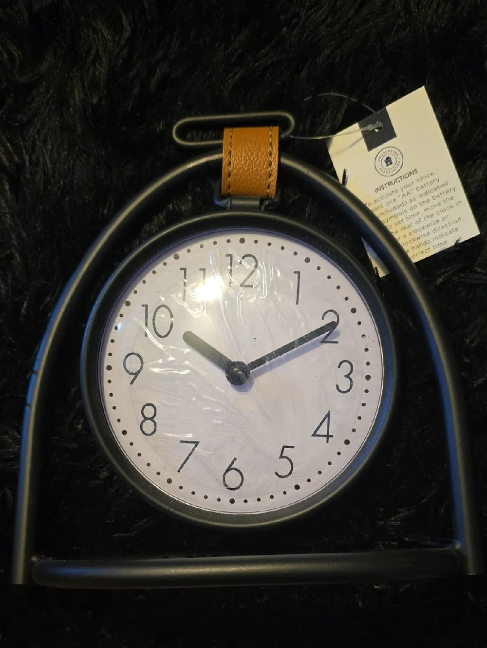 Black & Tan Tabletop Clock
